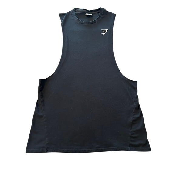 Gymshark Mens Black Training Workout Muscle Sleeveless Drop Arm Tank Top Shirt M - Picture 1 of 6